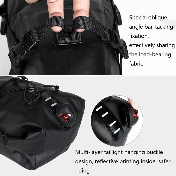 Rhinowalk RK19511 Full Waterproof Bicycle Saddle Tail Bag Big Capacity Road Bike Bag, Colour: RK19511 Black 10L by Rhinowalk