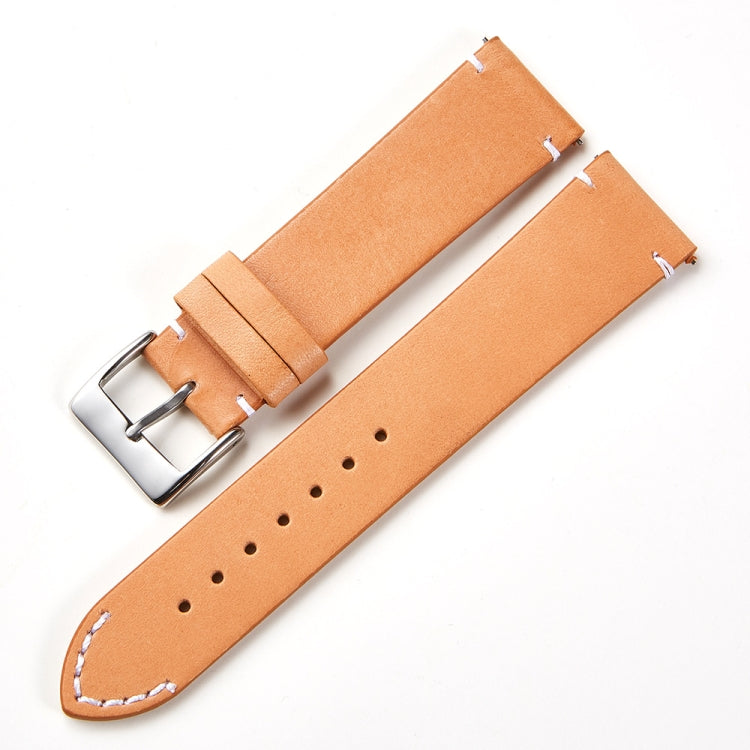 First Layer Retro Cowhide Frosted Leather Quick Release Universal Watch Band, Size: 24mm(Light Brown) - 22mm Bands by buy2fix | Online Shopping UK | buy2fix