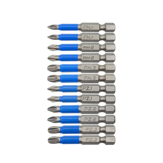 12 PCS/set 50mm Strong Magnetic Hand Drill Screwdriver Mouth Anti-Slip Screwdriver Bit - Drill & Drill Bits by buy2fix | Online Shopping UK | buy2fix