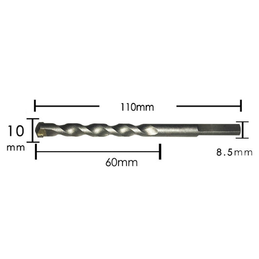 2pcs Hand Electric Drill Shock Drill Wall Mix Soil Cement Wall Construction Drill Bit, Model: 10x110mm Triangle Handle - Drill & Drill Bits by buy2fix | Online Shopping UK | buy2fix
