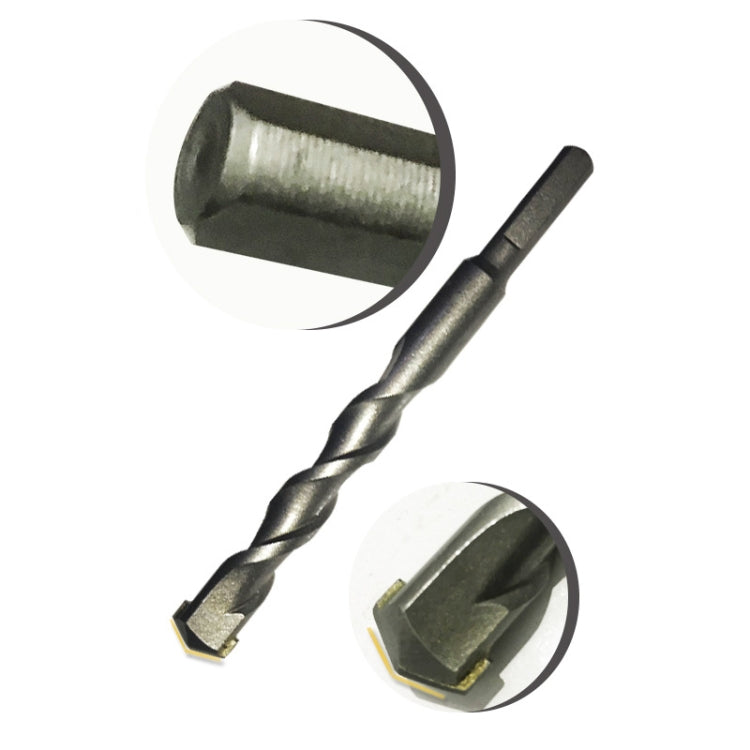 2pcs Hand Electric Drill Shock Drill Wall Mix Soil Cement Wall Construction Drill Bit, Model: 10.5x110mm Triangle Handle - Drill & Drill Bits by buy2fix | Online Shopping UK | buy2fix