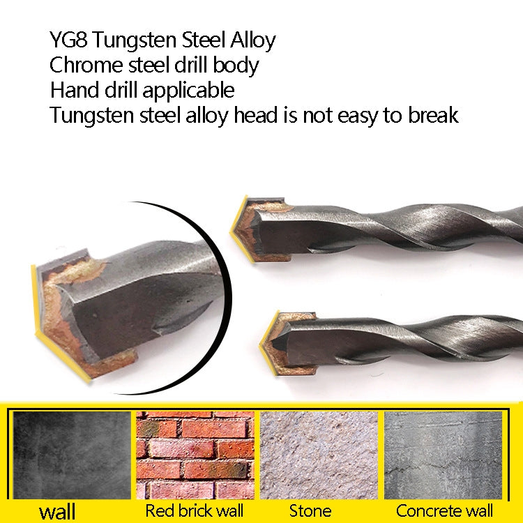2pcs Hand Electric Drill Shock Drill Wall Mix Soil Cement Wall Construction Drill Bit, Model: 10.5x110mm Triangle Handle - Drill & Drill Bits by buy2fix | Online Shopping UK | buy2fix