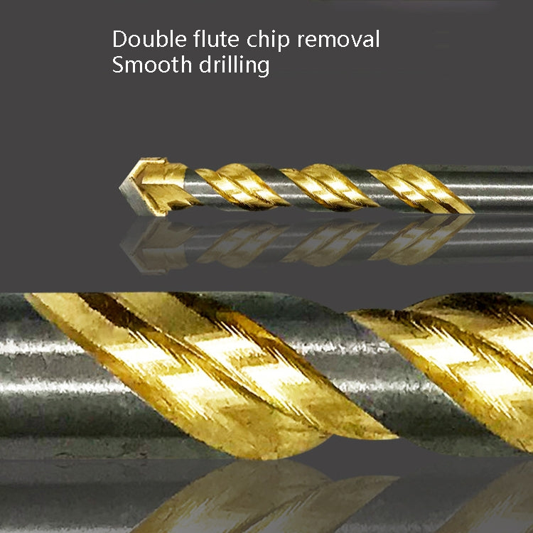 12mm Titanium-Plated King Drill Porcelain Brick Glass Brick Drill Punched Twist Triangle Drill - Drill & Drill Bits by buy2fix | Online Shopping UK | buy2fix