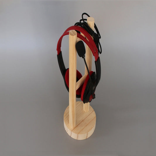 2 PCS Wooden Headphones BracketIn Wooden Headphones Show Racks(Round Bottom) by buy2fix