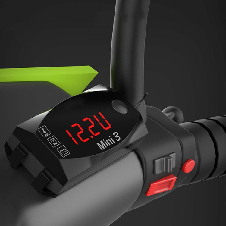 Voltage Clock And Temperature 3 In 1 LED Electronic Meter Large-Screen Digital Display Waterproof And Dustproof Voltmeter(White Light) by buy2fix