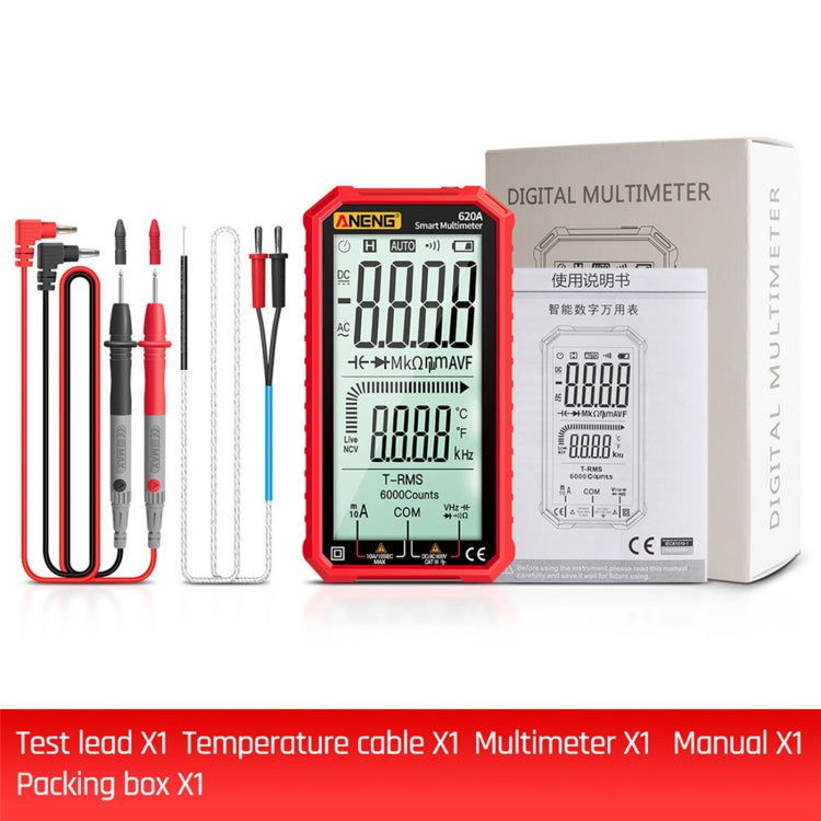 ANENG 620A Full Screen Smart Digital Multimeter(Red) by ANENG