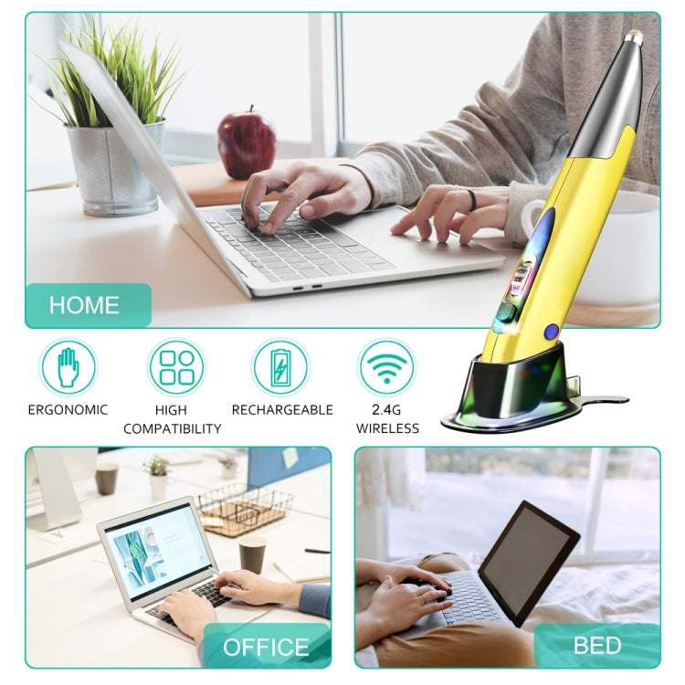 PR-A18 2.4G Charge Mouse Pen Handwritten Glow Wireless Mouse Pen(Silver Gray) by buy2fix