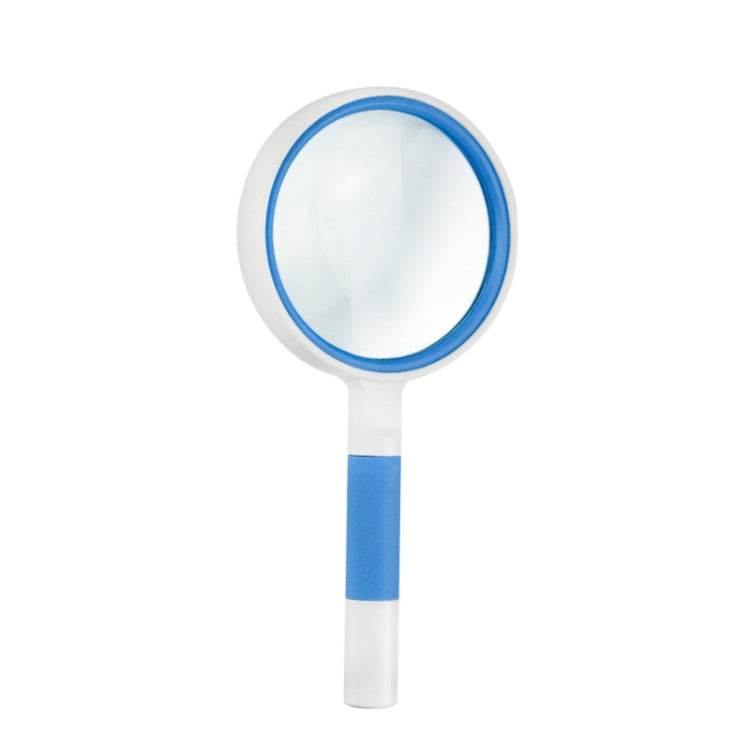 Hand-Held Reading Magnifier Glass Lens Anti-Skid Handle Old Man Reading Repair Identification Magnifying Glass, Specification: 65mm 6 Times (Blue White) - Hand Held Style by buy2fix | Online Shopping UK | buy2fix
