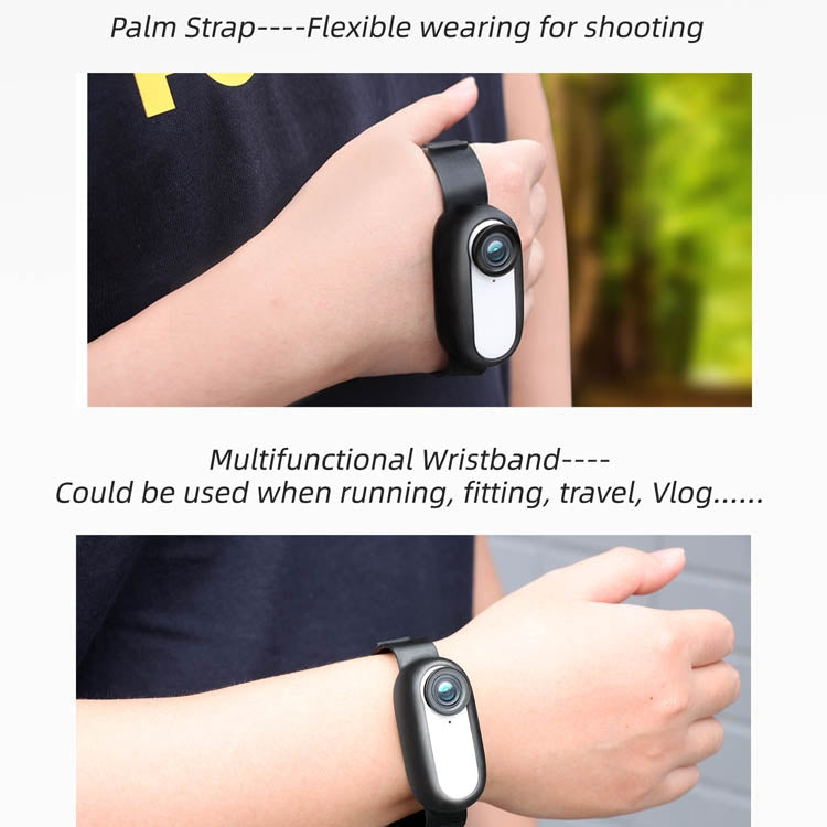 Sunnylife IST-Q9335 Camera Strap Silicone Protective Cover Wristband Palm Backpack Bicycle Strap Cat Collar For Insta360 GO2(Black) - Others by Sunnylife | Online Shopping UK | buy2fix