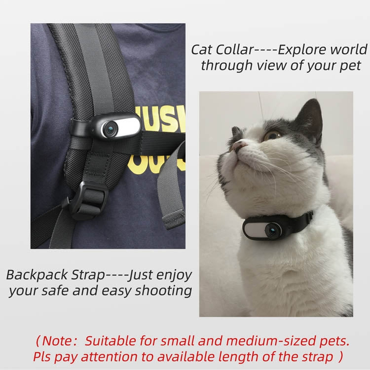 Sunnylife IST-Q9335 Camera Strap Silicone Protective Cover Wristband Palm Backpack Bicycle Strap Cat Collar For Insta360 GO2(Black) - Others by Sunnylife | Online Shopping UK | buy2fix
