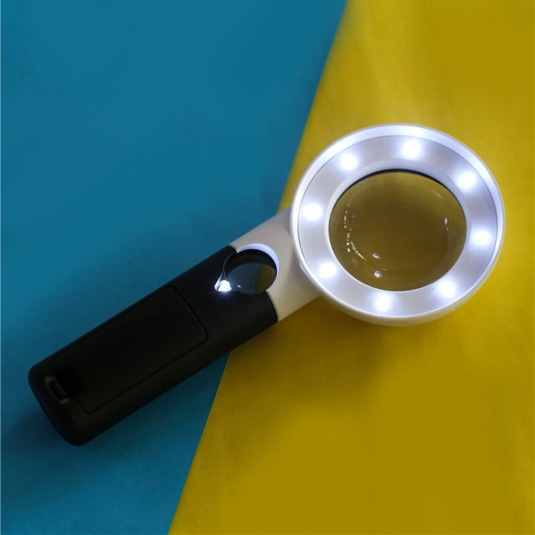 CH55-8L Hand-Held With LED Lamp Magnifier Double Lens 7 Times / 20 Times Portable Magnifying Glass by buy2fix