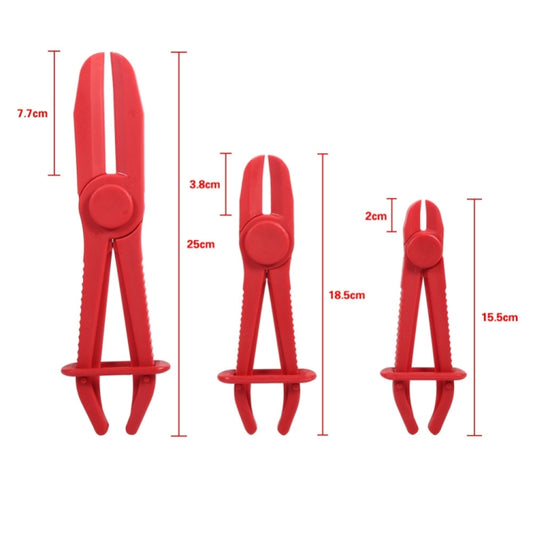 3 PCS/Set Car Nylon Hose Clamp Tool Set Brake Fuel Water Line Clamp Plier(Red) - Hand Tool Sets by buy2fix | Online Shopping UK | buy2fix