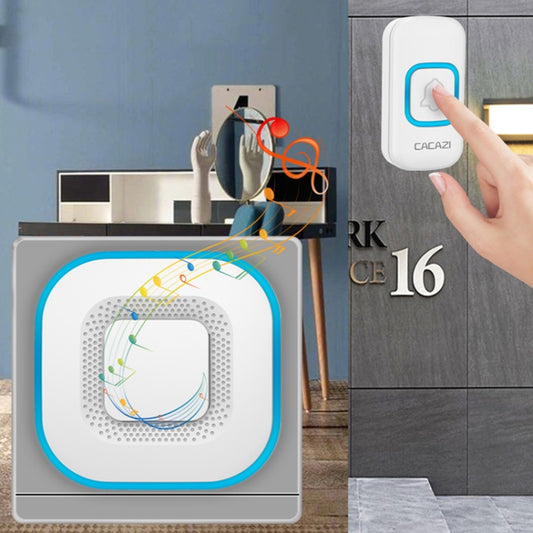CACAZI V028F 1 For 3 Wireless Music Doorbell without Battery, Plug:UK Plug(White) by CACAZI