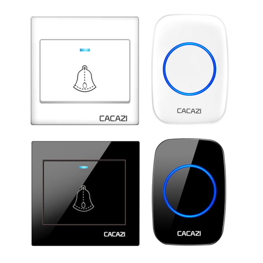 CACAZI H10 1 For 1 Wireless Smart Doorbell without Battery, Plug:EU Plug(Black) by CACAZI