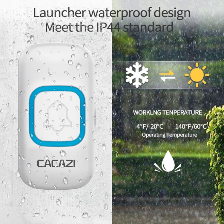 CACAZI V028F Wireless Music Doorbell without Battery, Plug:UK Plug(White) by CACAZI