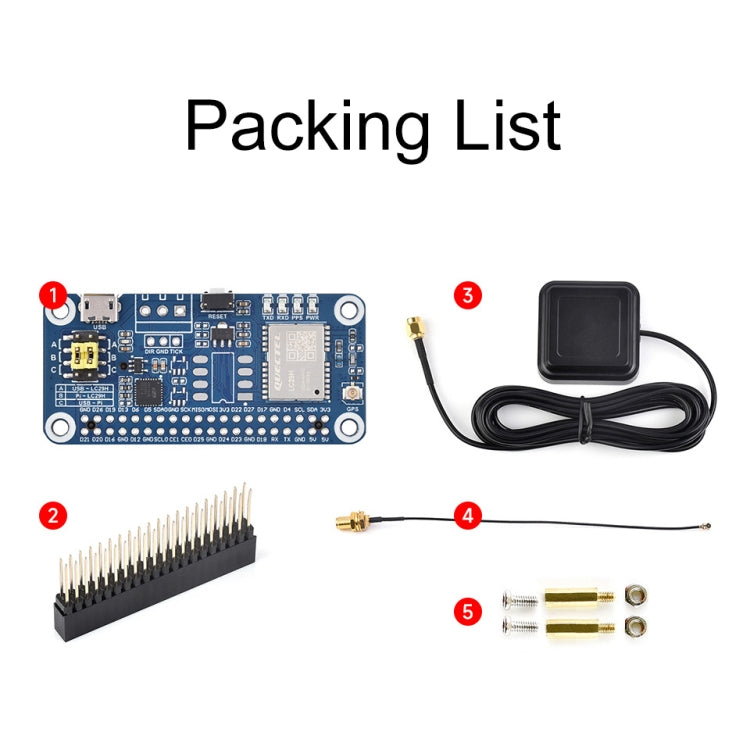 Waveshare For Raspberry Pi LC29H Series Dual-Band L1+L5 Positioning GPS Module, Spec: (BS) GPS/RTK HAT by Waveshare
