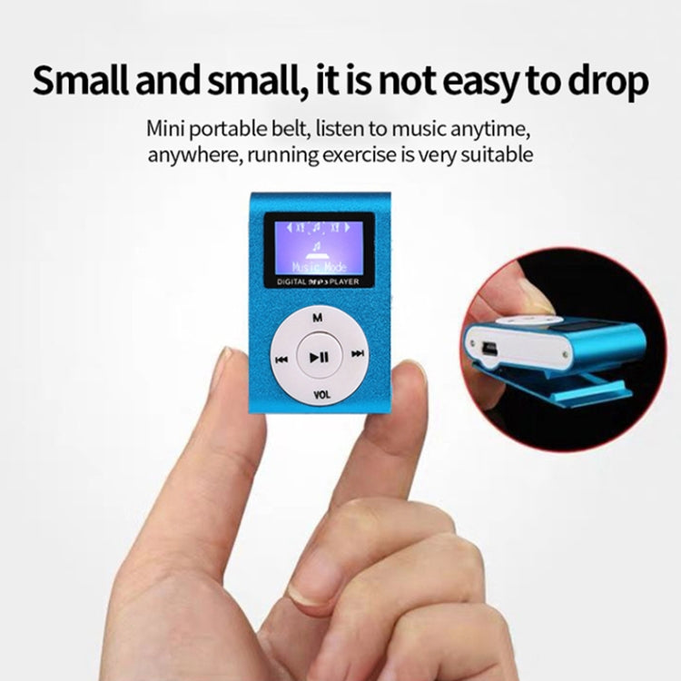 128M+Earphone+Cable Mini Lavalier Metal MP3 Music Player with Screen(Green) - MP3 Player by buy2fix | Online Shopping UK | buy2fix