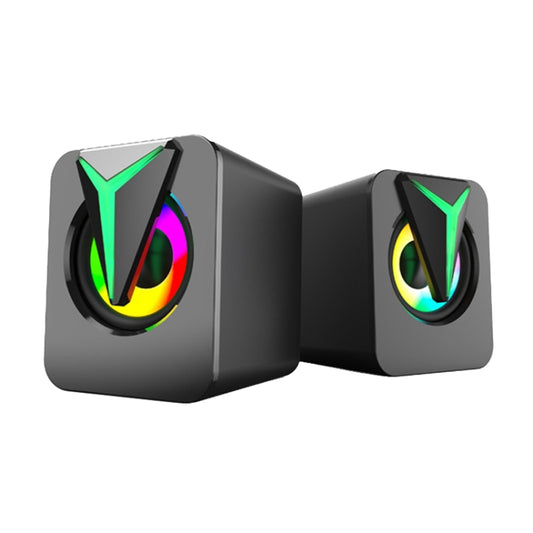 FT-25-1 RGB Colorful Lighting Desktop Computer Speaker(Black) by buy2fix