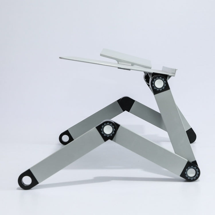 T8 Aluminum Alloy Folding & Lifting Laptop Desk Office Desk Heightening Bracket with Mouse Board (Silver) - Laptop Stand by buy2fix | Online Shopping UK | buy2fix