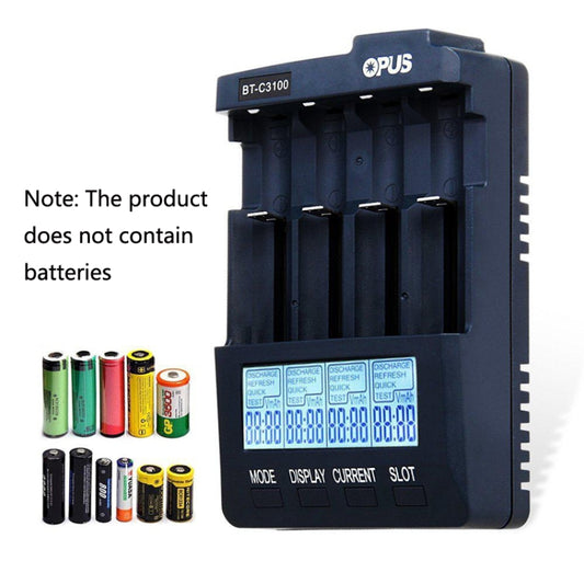 OPUS BT-C3100 Smart Smart Digital Intelligent 4-Slot Battery Charger(US Plug) by OPUS