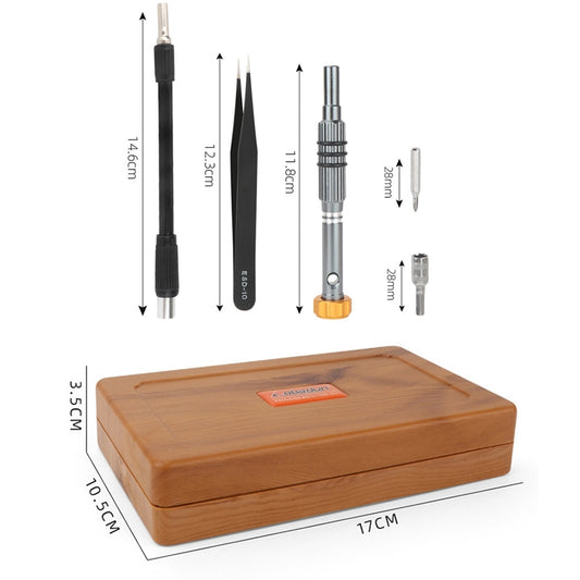 Obadun 9801 68 In 1 Screwdriver Set Manual Batch Glasses Screwdriver Hardware Repair Tool(Wood Grain Box) by Obadun