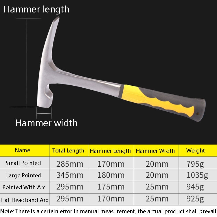 Geological Exploration Tool Multi-Function Hardware Hammer, Style: Large by buy2fix