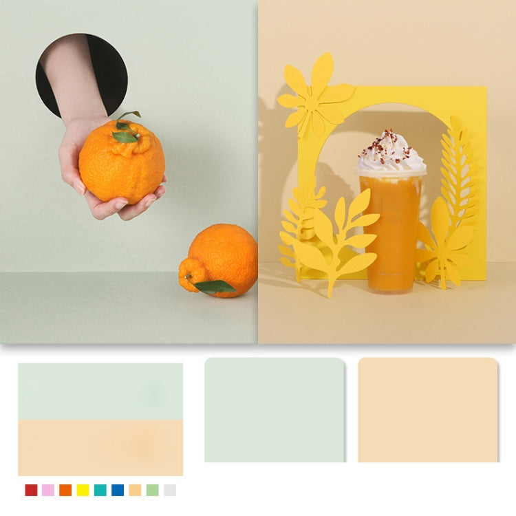 60 X 60cm Non-Reflective Matte PVC Board Double-Sided Solid Color Photo Background Board Filming Photography Props(Green + Apricot) - Solid Color by buy2fix | Online Shopping UK | buy2fix