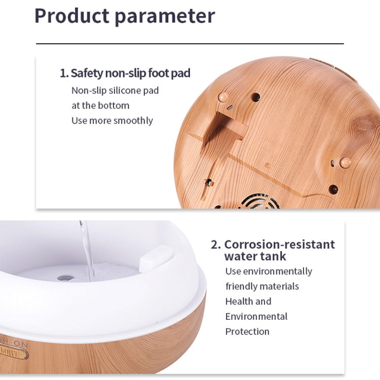 Bird Cage Wood Graphic Aromatherapy Machine Ultrasonic Smart Home Colorful Night Light Hollow Humidifier, Product specifications: US Plug(Deep Wood Pattern) - Air Purifiers & Accessories by buy2fix | Online Shopping UK | buy2fix