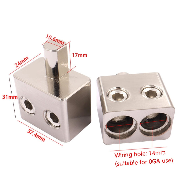 2 PCS RT54 Car Audio Amplifier 1 Point 2 Splitter High Power Supply Terminal - Car Amplifiers by buy2fix | Online Shopping UK | buy2fix