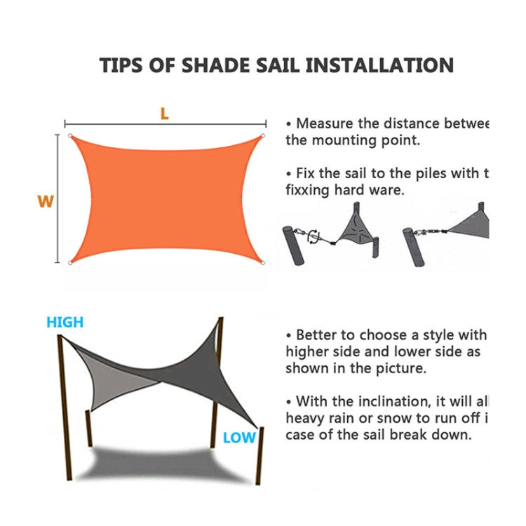 Outdoor Garden Sunshade Sail Waterproof Anti-UV Canopy, Size: 2m x 4m(Beige) - Tents & Accessories by buy2fix | Online Shopping UK | buy2fix