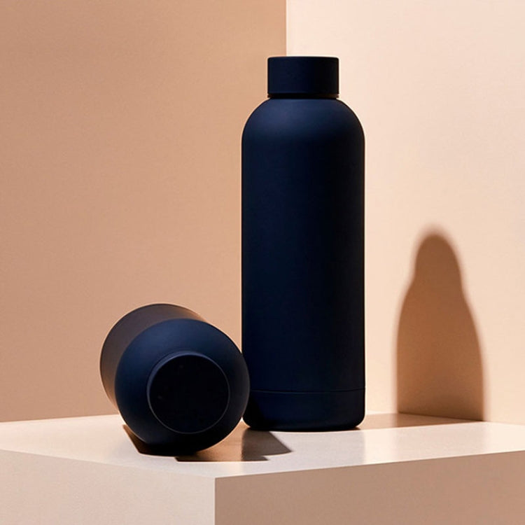 Stainless Steel Outdoor Matte Water Bottle Portable Sports Water Cup Rubber Paint Insulation Cup(Indigo) - Vacuum Thermoses & Cups by buy2fix | Online Shopping UK | buy2fix