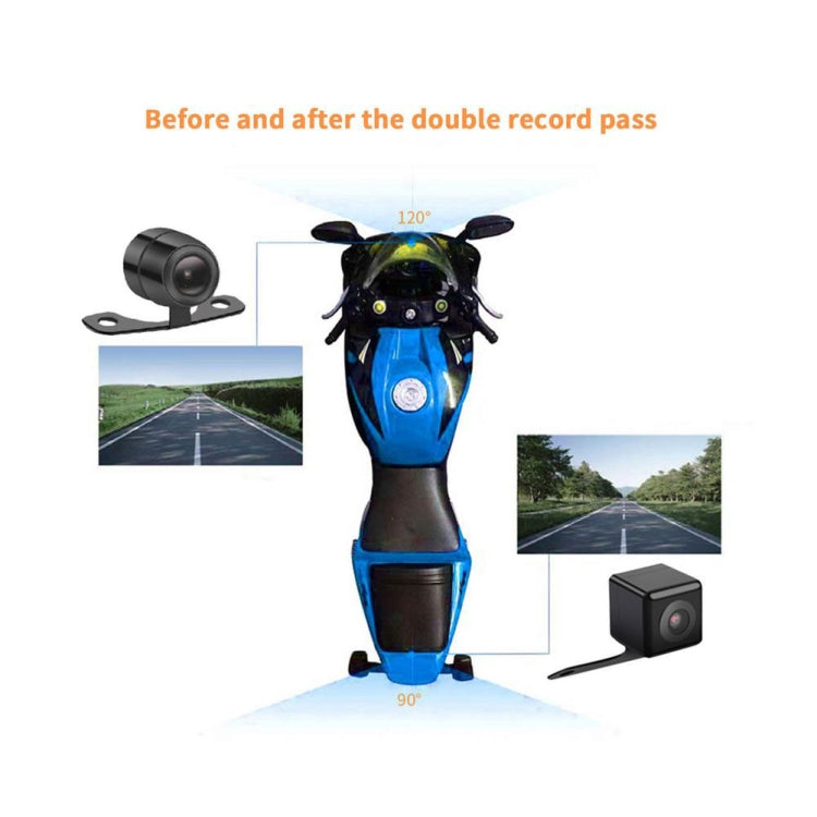 MT30 720P Waterproof Motorcycle Driving Recorder Locomotive Front And Rear Double Lens Recorder by buy2fix