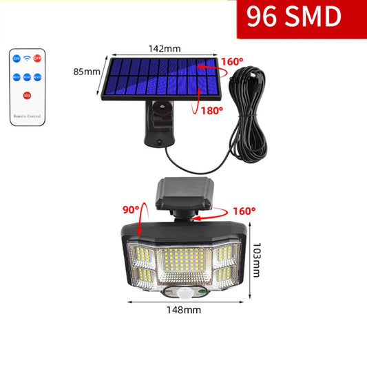 TG-TY085 Solar Outdoor Human Body Induction Wall Light Household Garden Waterproof Street Light wIth Remote Control, Spec: 96 LED Separated by buy2fix