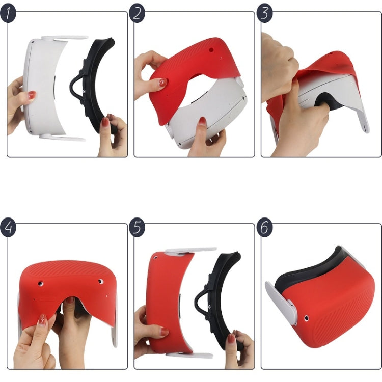 VR Glasses Silicone Waterproof Dust-Proof And Fall-Proof Protective Shell For Meta Quest(Red) - VR Accessories by buy2fix | Online Shopping UK | buy2fix