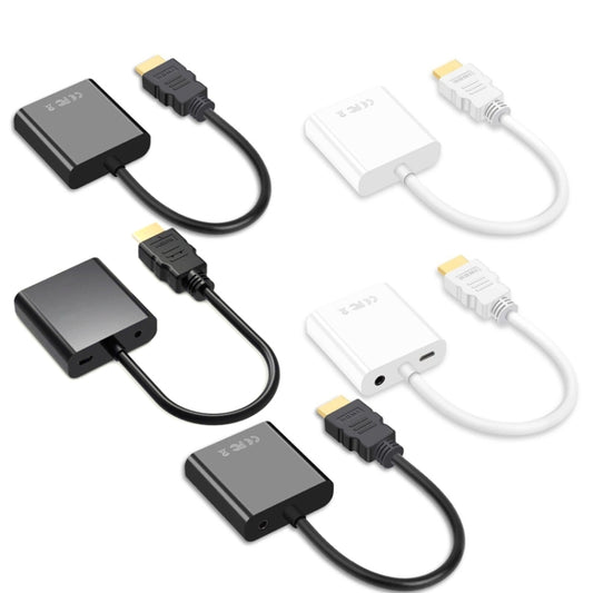 2 PCS Jasoz 1080P HDMI To VGA Converter Oxygen-Free Copper Core, Colour: Black by Jasoz