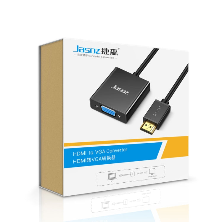 2 PCS Jasoz 1080P HDMI To VGA Converter Oxygen-Free Copper Core, Colour: Black by Jasoz