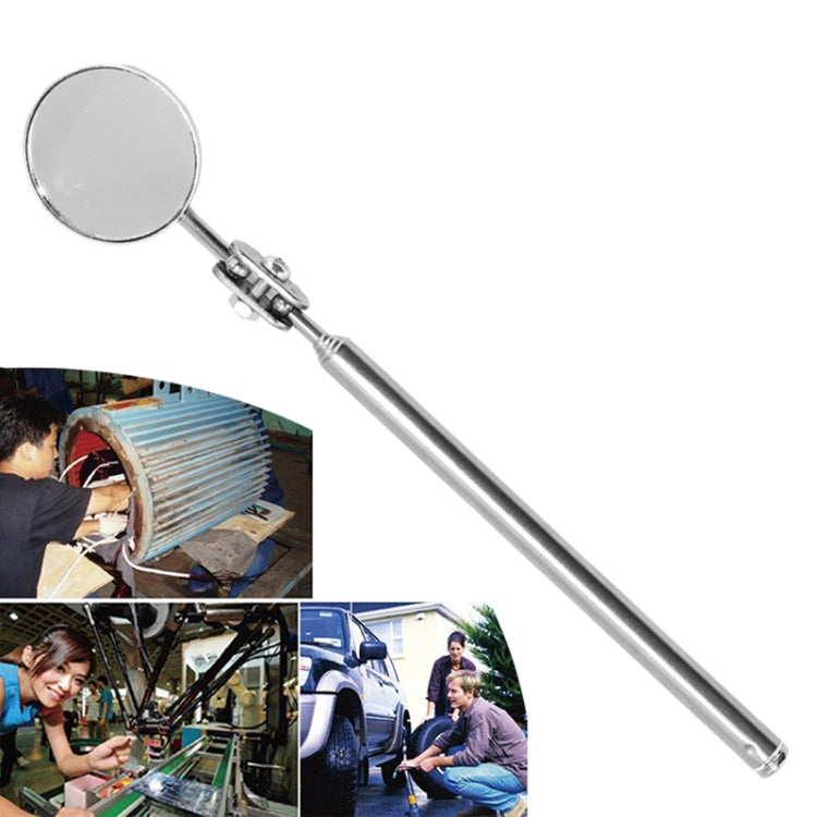 Car Repair Detection Mirror Universal Folding Telescopic Mirror Welding Chassis Inspection Mirror, Model: Silver 50mm by buy2fix