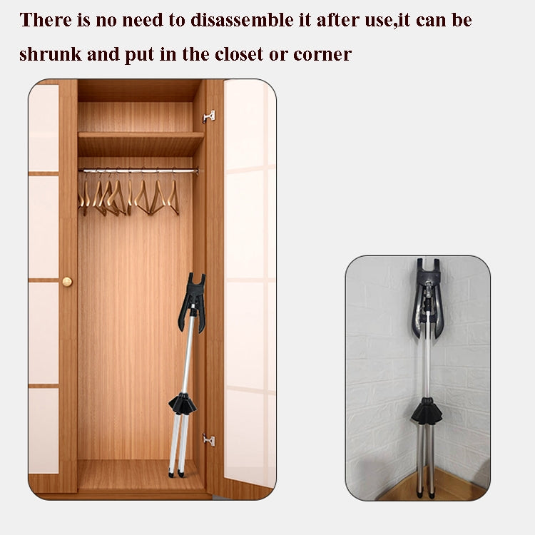 1.6m 3 in 1 Hanging Ironing Bracket Hanger Telescopic Metal Rod Mount(Black Hanger) - Garment Steamer by buy2fix | Online Shopping UK | buy2fix