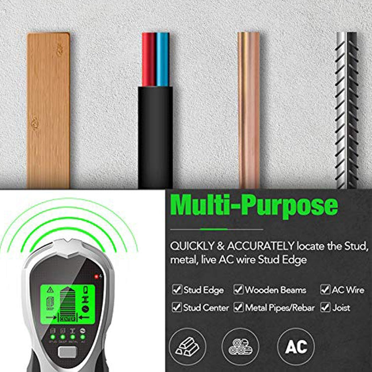 SH201 4 In 1 Multifunctional Digital Metal Detector Wall Detector(Silver Black) - Metal Detector by buy2fix | Online Shopping UK | buy2fix