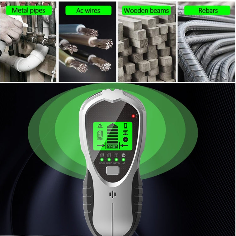 SH201 4 In 1 Multifunctional Digital Metal Detector Wall Detector(Silver Black) - Metal Detector by buy2fix | Online Shopping UK | buy2fix