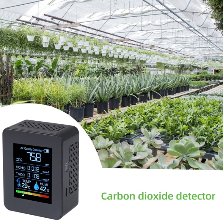 TVOC1 Portable CO2 Air Quality Formaldehyde Carbon Dioxide Detector Indoor Temperature Hygrometer with LED Digital Display(Black) - Air & Water Quality Tester by buy2fix | Online Shopping UK | buy2fix