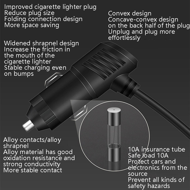 Car Charger Cigarette Lighter 1 In 3 Mobile Phone USB Car Charger(White) - Cigar Socket by buy2fix | Online Shopping UK | buy2fix