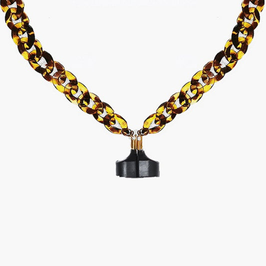 Wireless Earphones Acrylic Strong Magnetic Anti-Lost Chain For AirPods(Leopard) by buy2fix