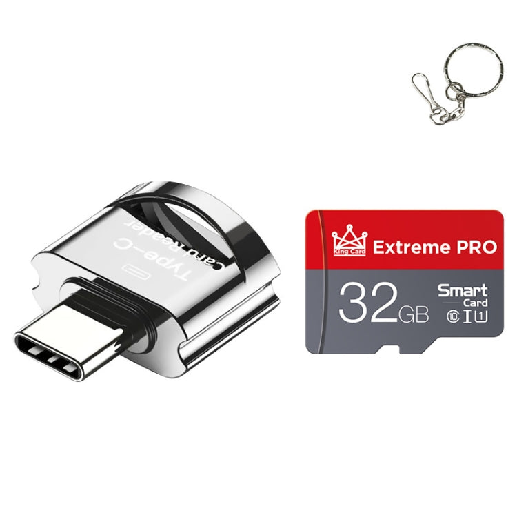 C10 TYPE-C Interface Mobile Phone Memory Card, Capacity: 32GB(Silver Gray) - Micro SD Card by buy2fix | Online Shopping UK | buy2fix