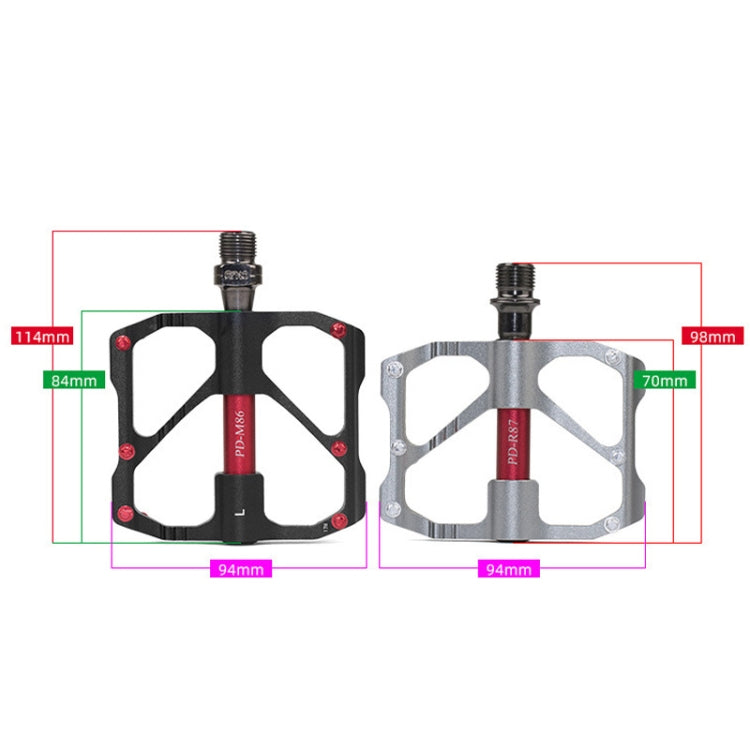 1 Pair PROMEND Mountain Bike Road Bike Bicycle Aluminum Pedals(PD-R87 Black) - Pedals by PROMEND | Online Shopping UK | buy2fix