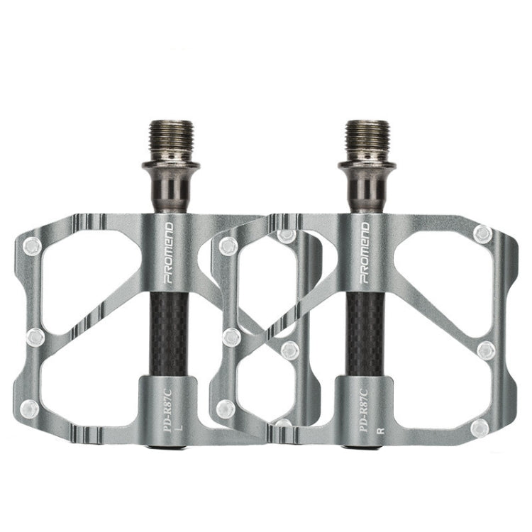 PD-R87C 1 Pair PROMEND Bicycle Road Bike Mountain Bike 3 Palin Carbon Fiber Bearing Pedal(Silver) - Pedals by PROMEND | Online Shopping UK | buy2fix