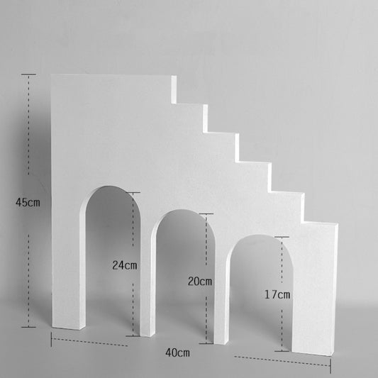 Stage Three Arch Solid Wood Geometric Polygon Camera Props Creative Photography Ornaments by buy2fix