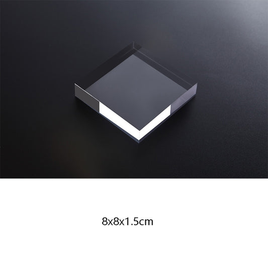 2 PCS Square 8x8x1.5cm Transparent Acrylic Geometric Photo Props Photography Background Plate Ornaments by buy2fix