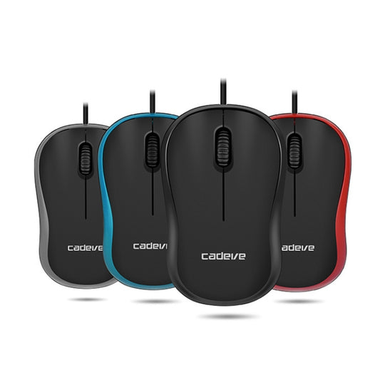 3 PCS Cadeve M220 3 Keys USB Wired Fashion Portable Mouse(Black Blue) by Cadeve
