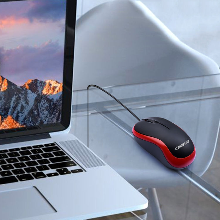 3 PCS Cadeve M220 3 Keys USB Wired Fashion Portable Mouse(Black Red) by Cadeve